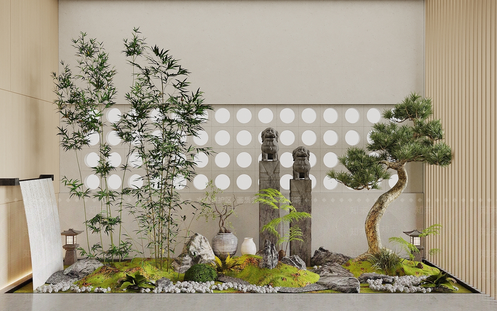 新中式植物景观造景SU模型下载【ID:1152565238】