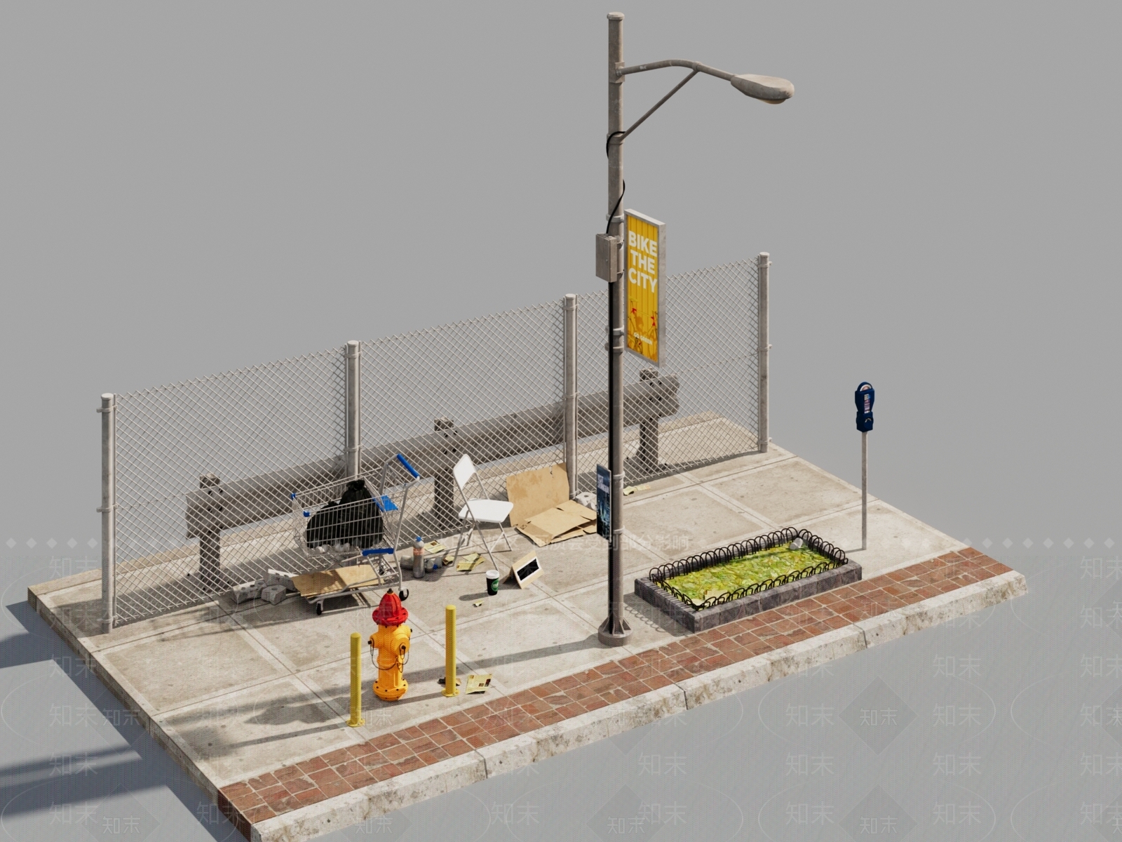 现代路灯SU模型下载【ID:1152567240】
