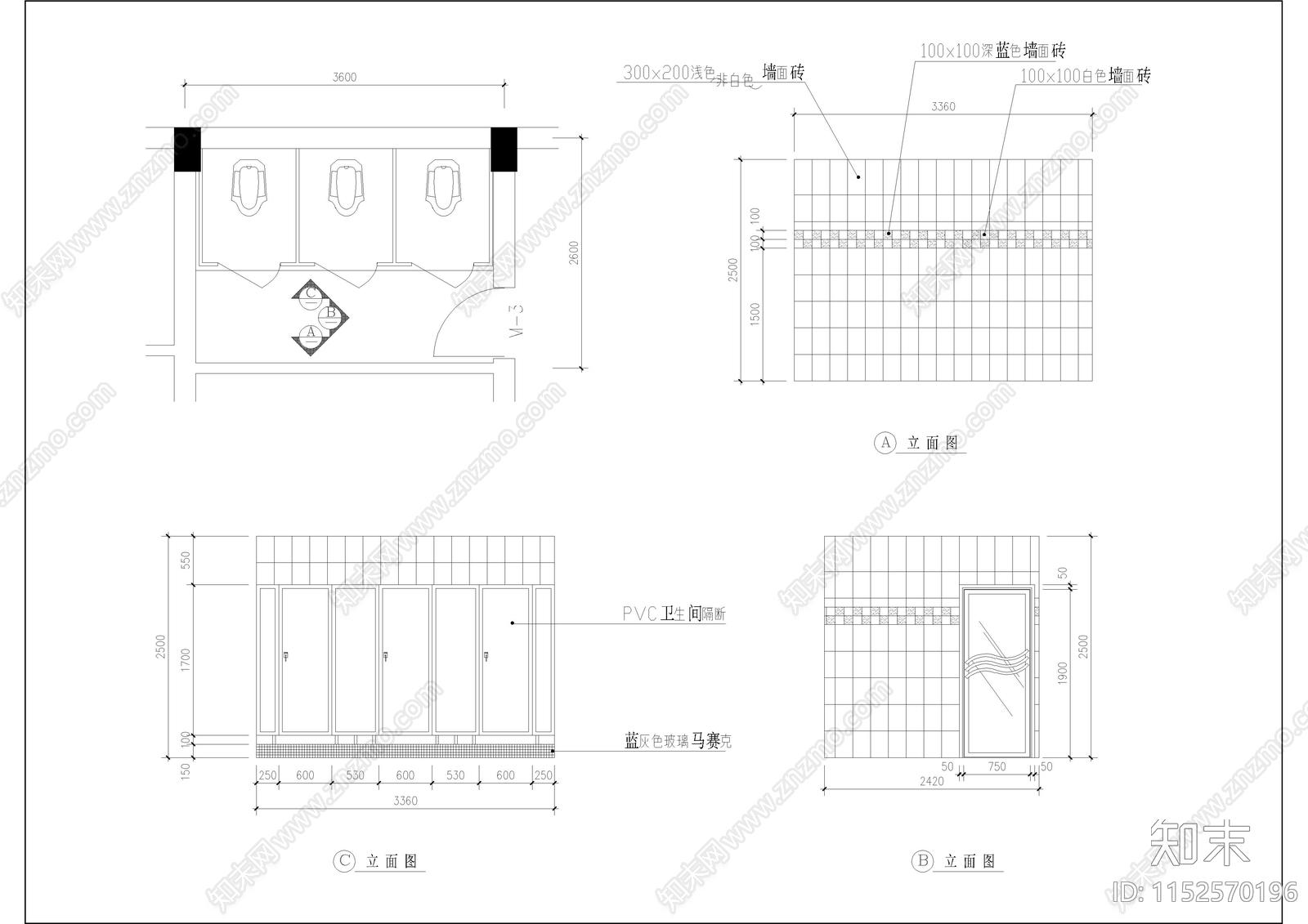 860㎡休闲会所洗浴中心cad施工图下载【ID:1152570196】