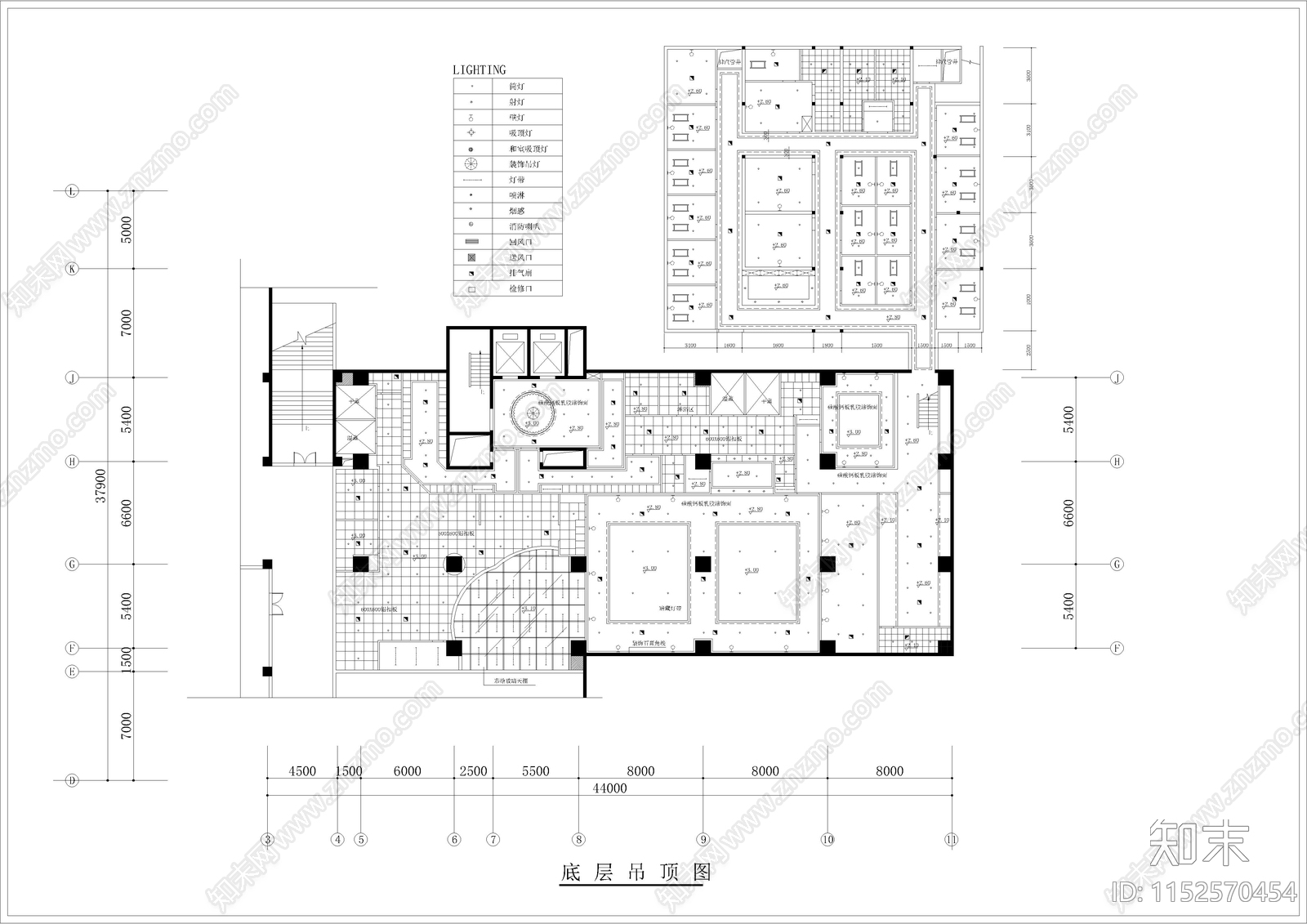 1220㎡洗浴中心cad施工图下载【ID:1152570454】