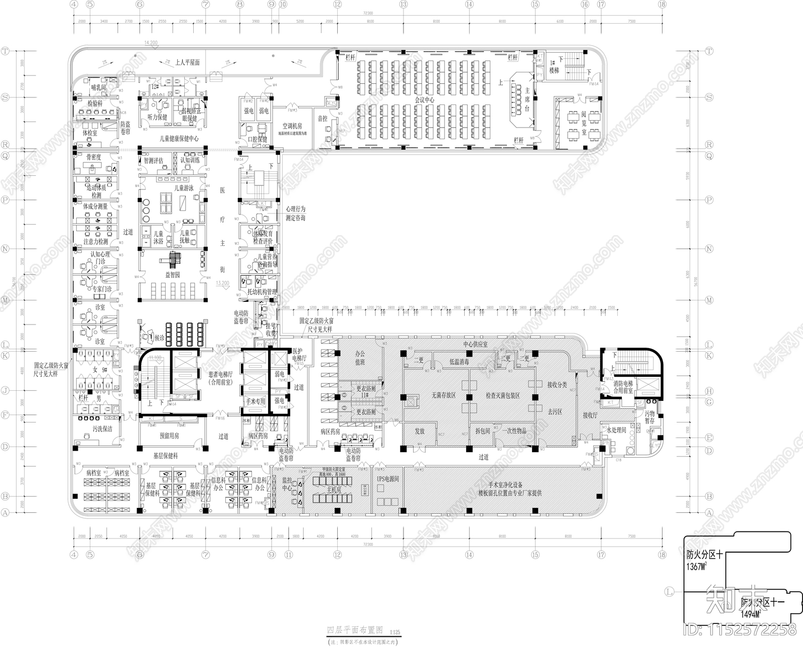 现代3万平妇保医院室内cad施工图下载【ID:1152572258】
