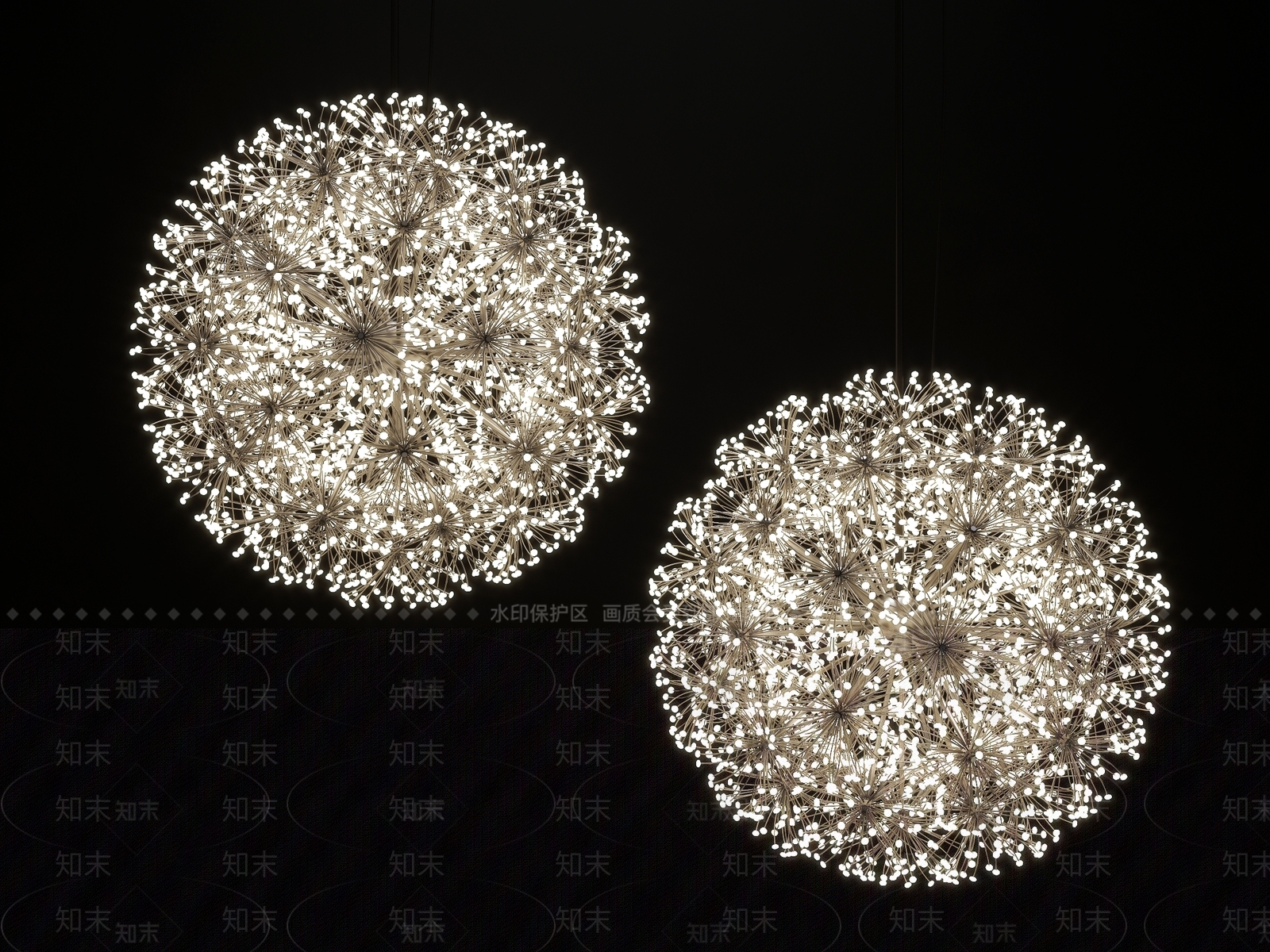 现代蒲公英吊灯3D模型下载【ID:1152574038】