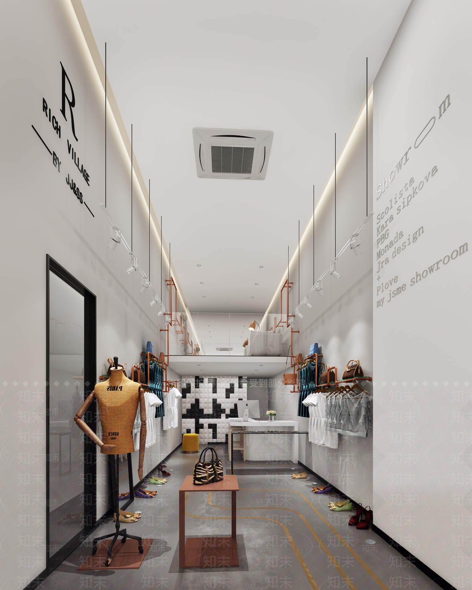 现代服装店3D模型下载【ID:1152575887】