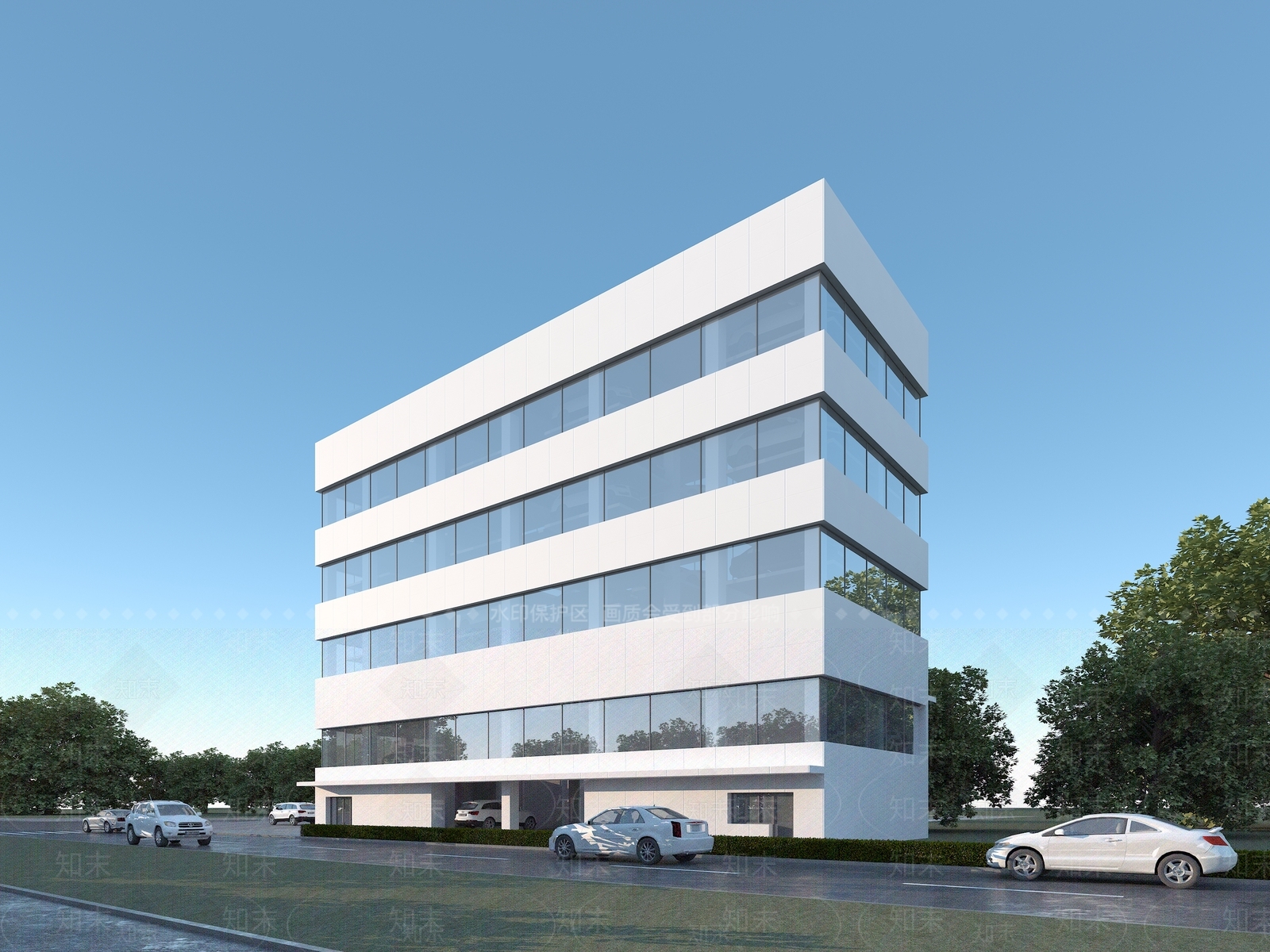 现代智能立体停车库3D模型下载【ID:1152576483】