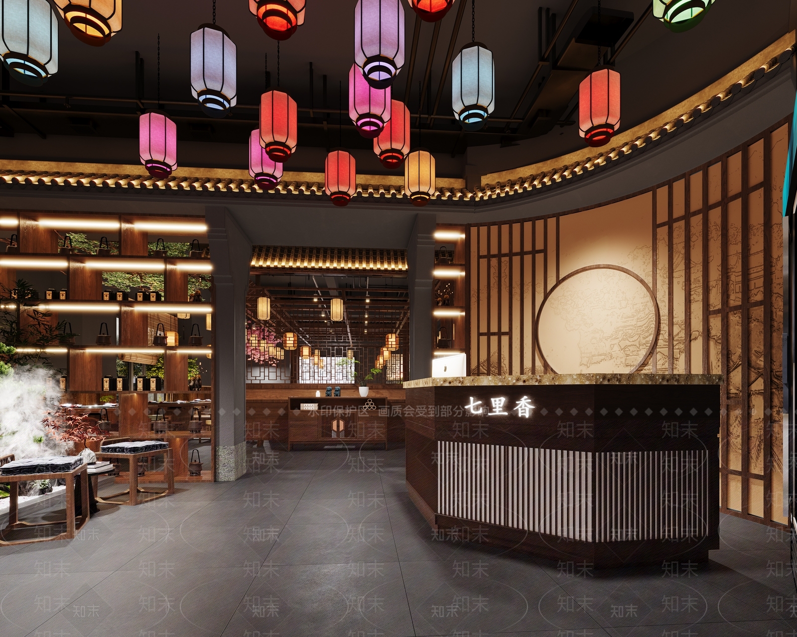 中式徽派餐饮3D模型下载【ID:1152577112】