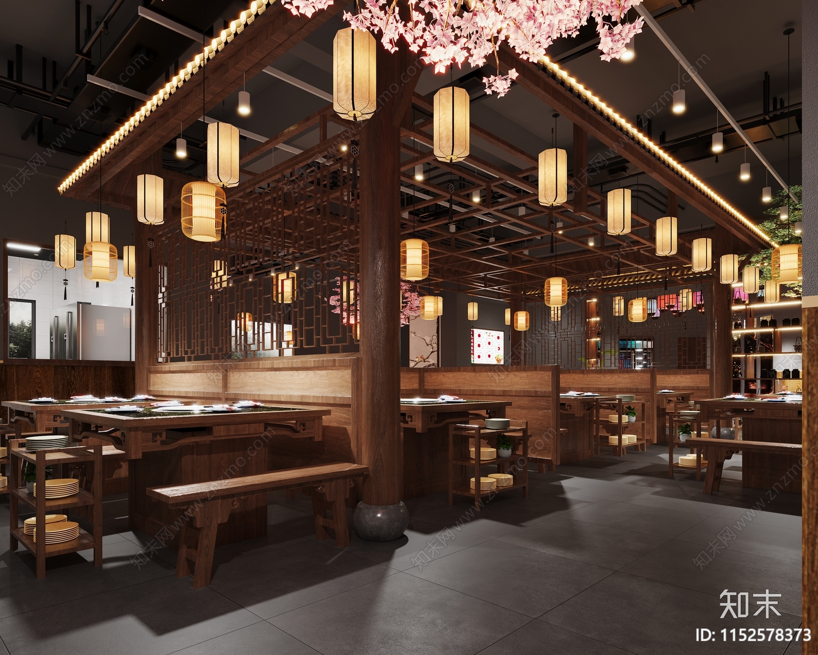 中式火锅店3D模型下载【ID:1152578373】