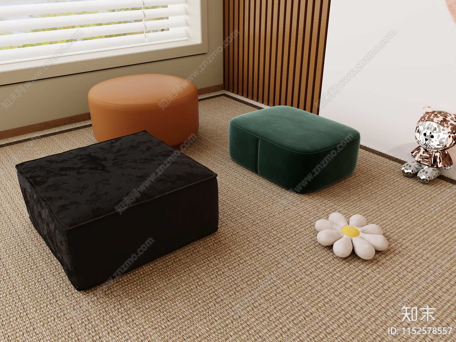 现代沙发凳3D模型下载【ID:1152578557】