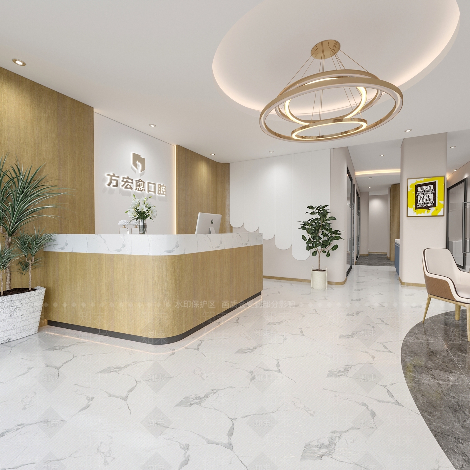 现代口腔医疗店3D模型下载【ID:1152578801】