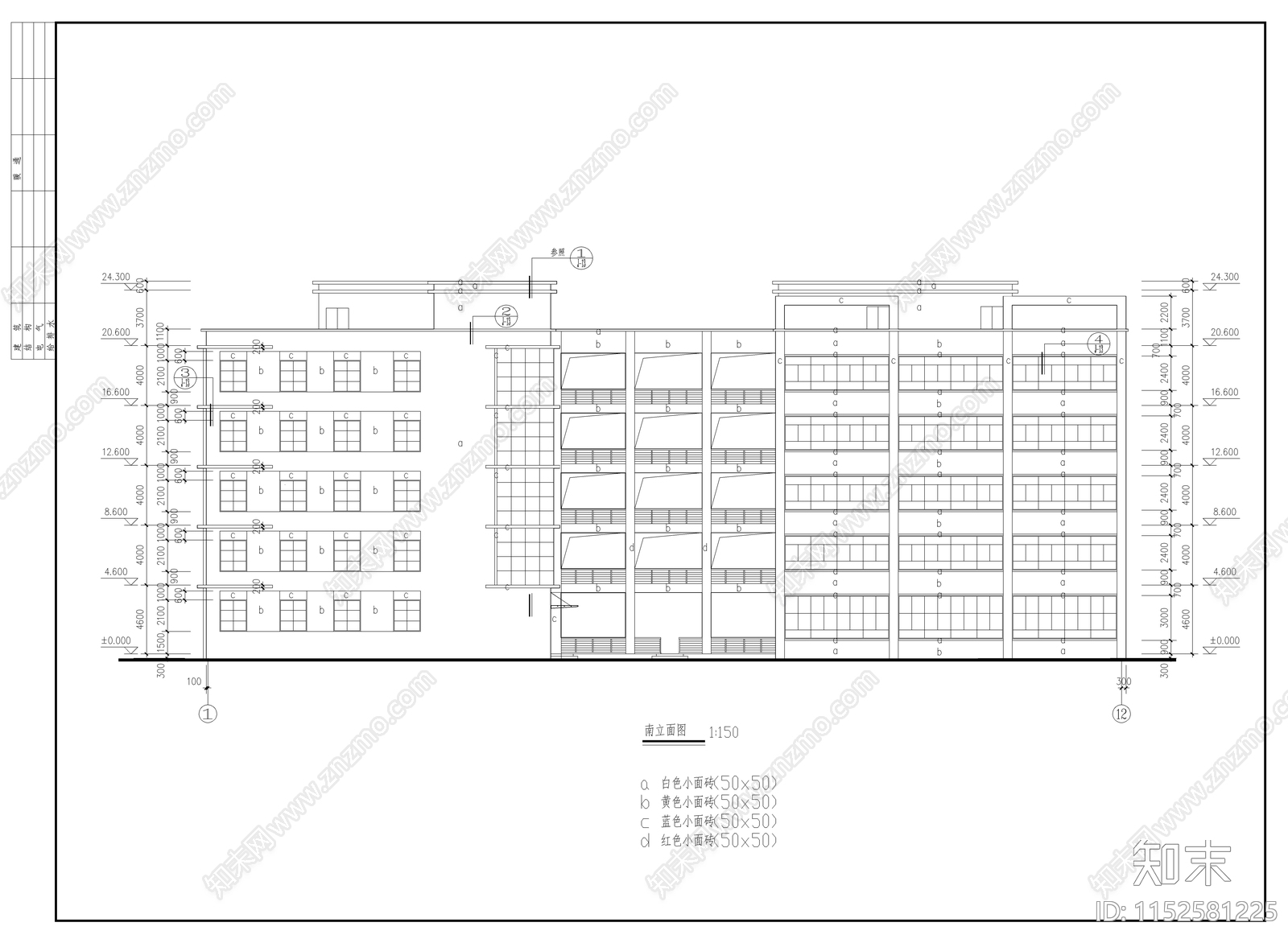 郊区多层厂房建筑cad施工图下载【ID:1152581225】