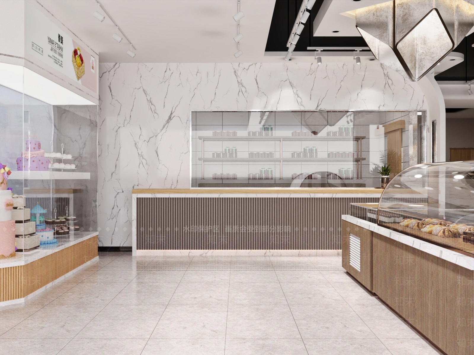 现代蛋糕店SU模型下载【ID:1152585677】