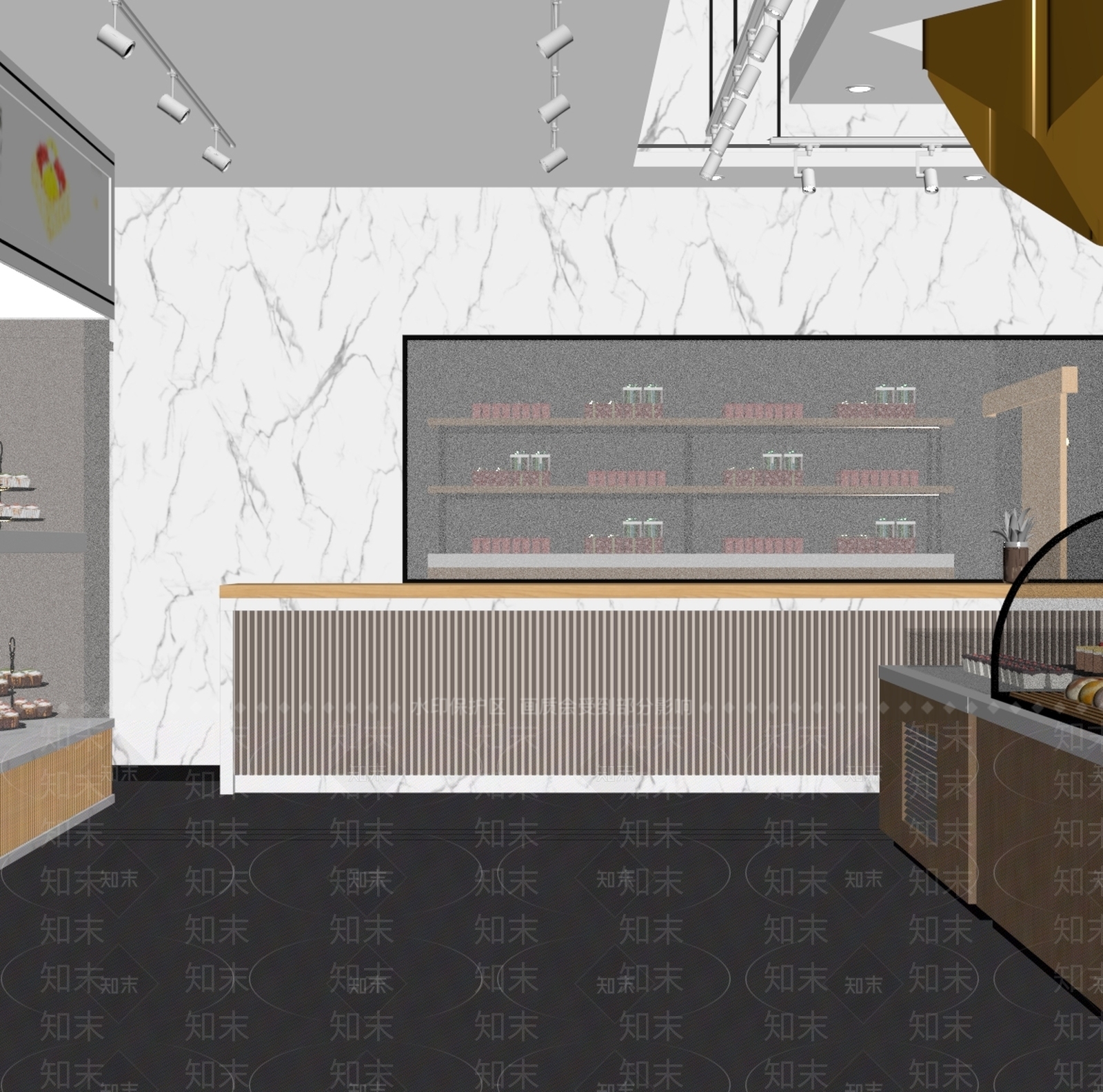 现代蛋糕店SU模型下载【ID:1152585677】
