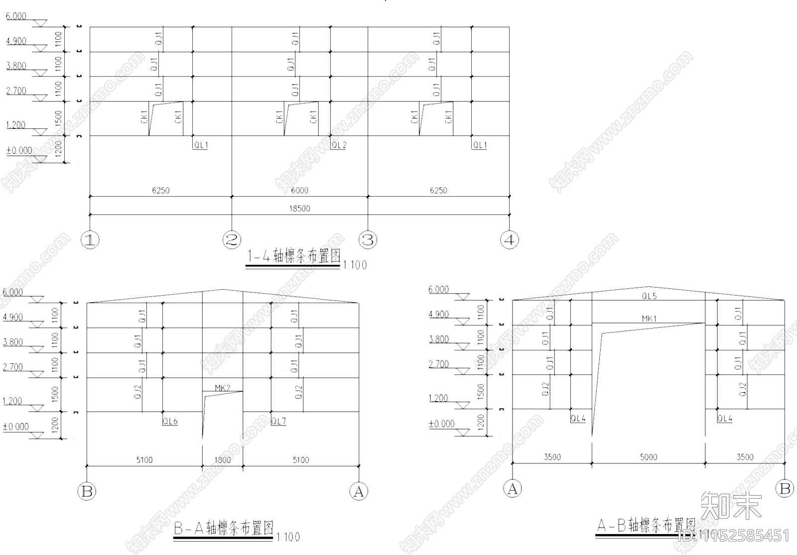 单层钢结构车间发电机房工业建筑cad施工图下载【ID:1152585451】