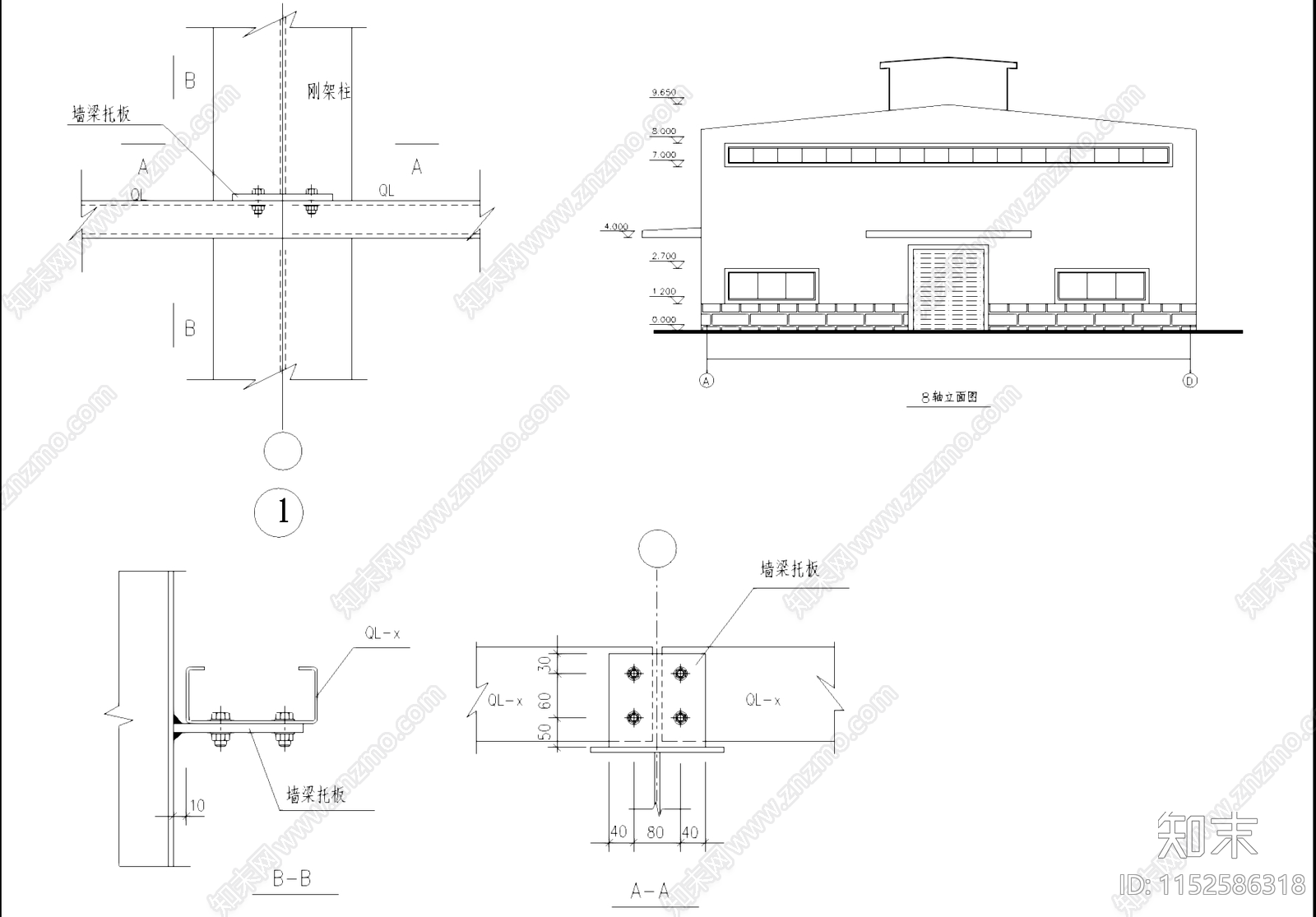 钢结构厂房工业建筑cad施工图下载【ID:1152586318】