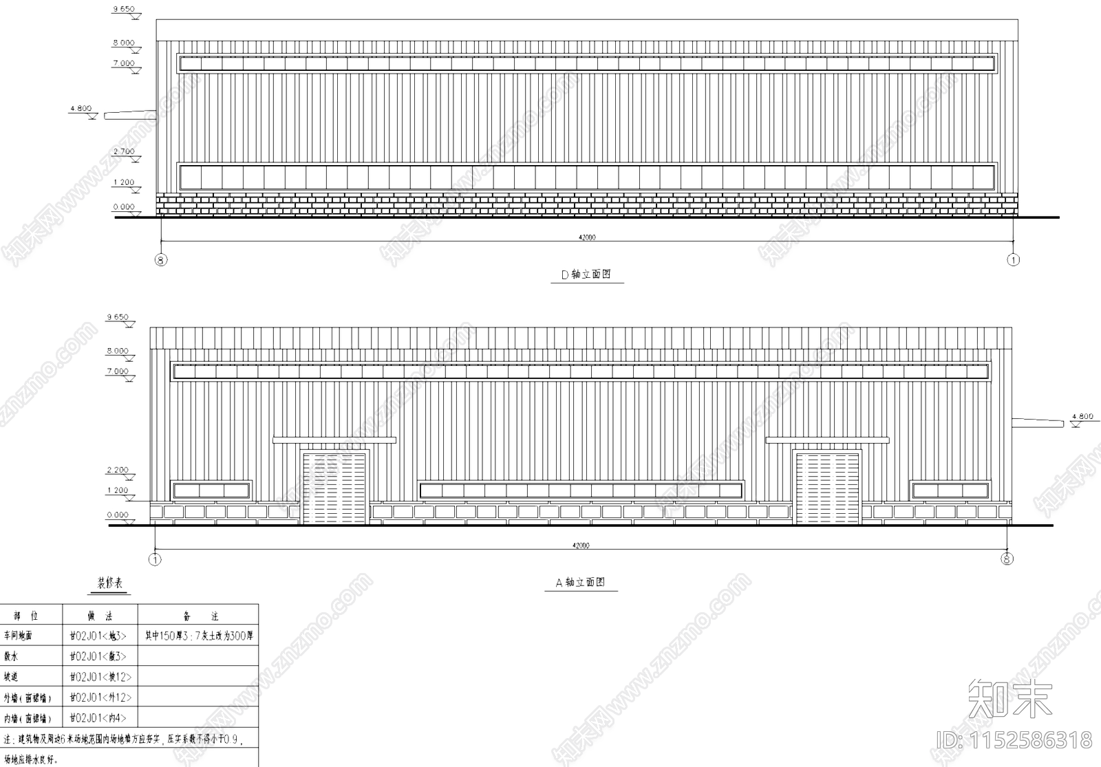 钢结构厂房工业建筑cad施工图下载【ID:1152586318】