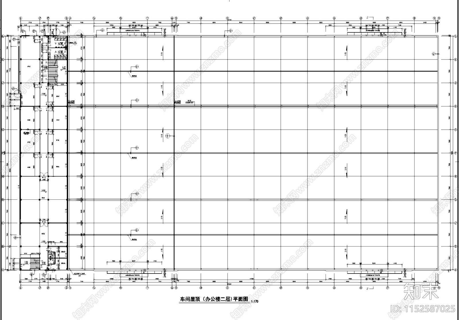 排架结构车间厂房办公楼工业建筑cad施工图下载【ID:1152587025】