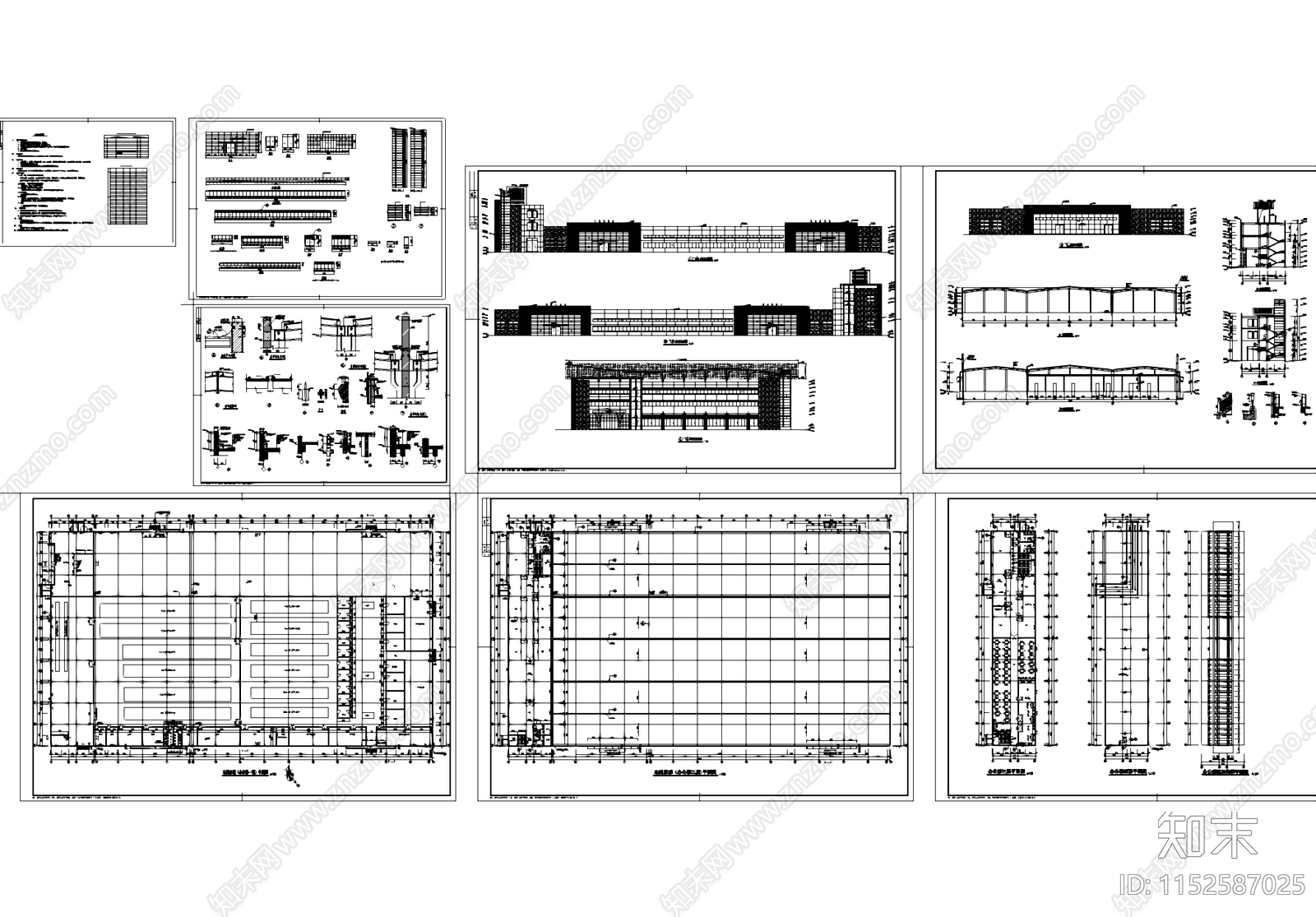 排架结构车间厂房办公楼工业建筑cad施工图下载【ID:1152587025】