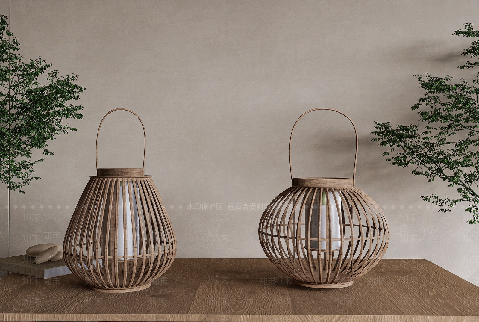 侘寂手提灯SU模型下载【ID:1152663065】