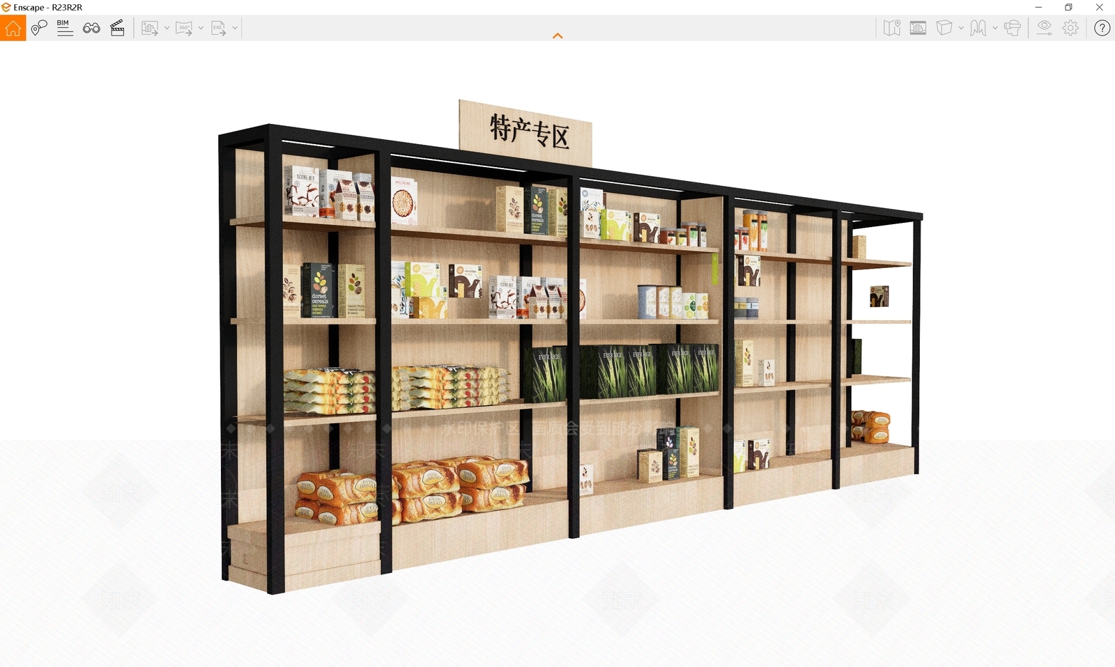现代超市货架SU模型下载【ID:1152608120】
