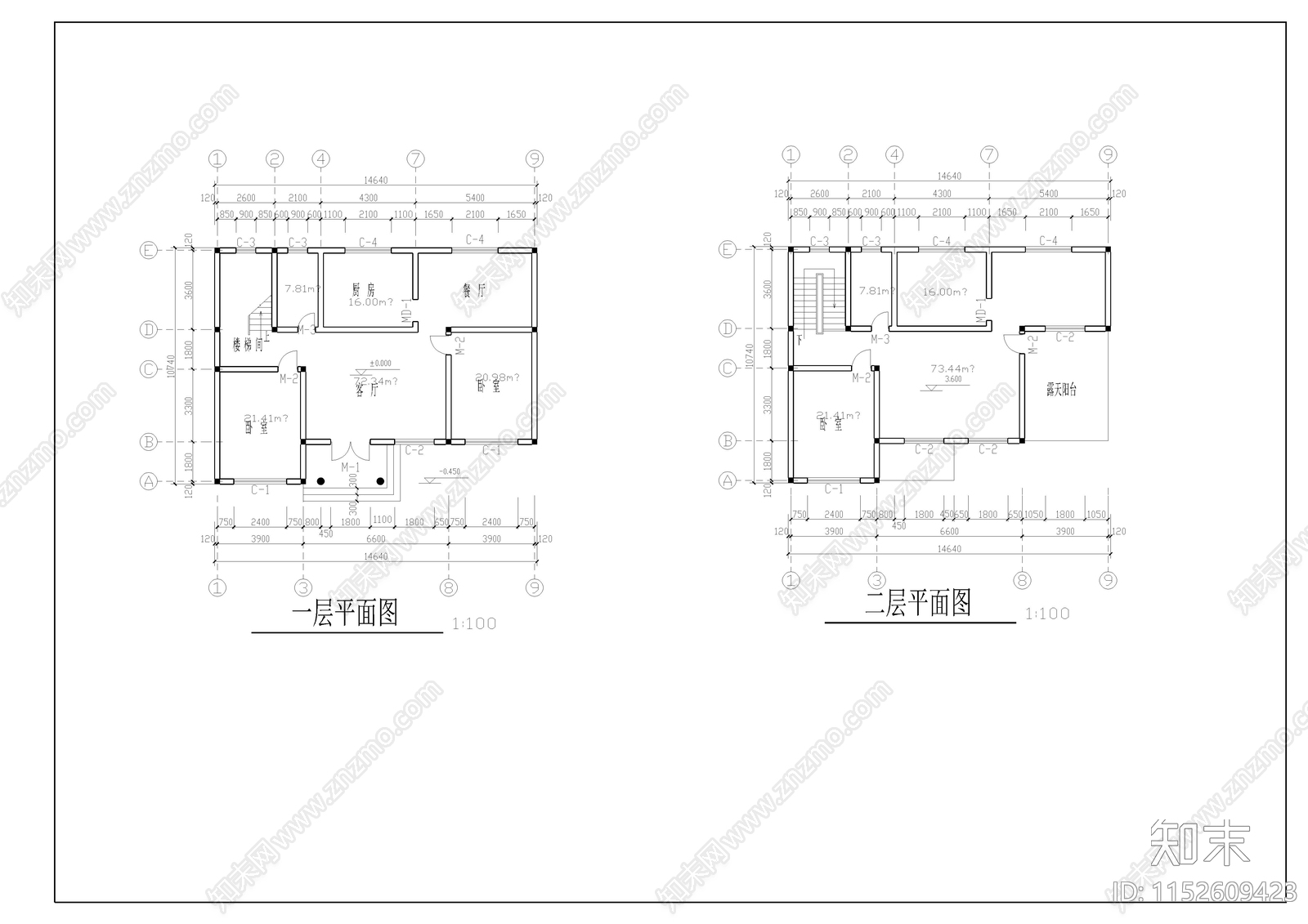 现代别墅cad施工图下载【ID:1152609423】