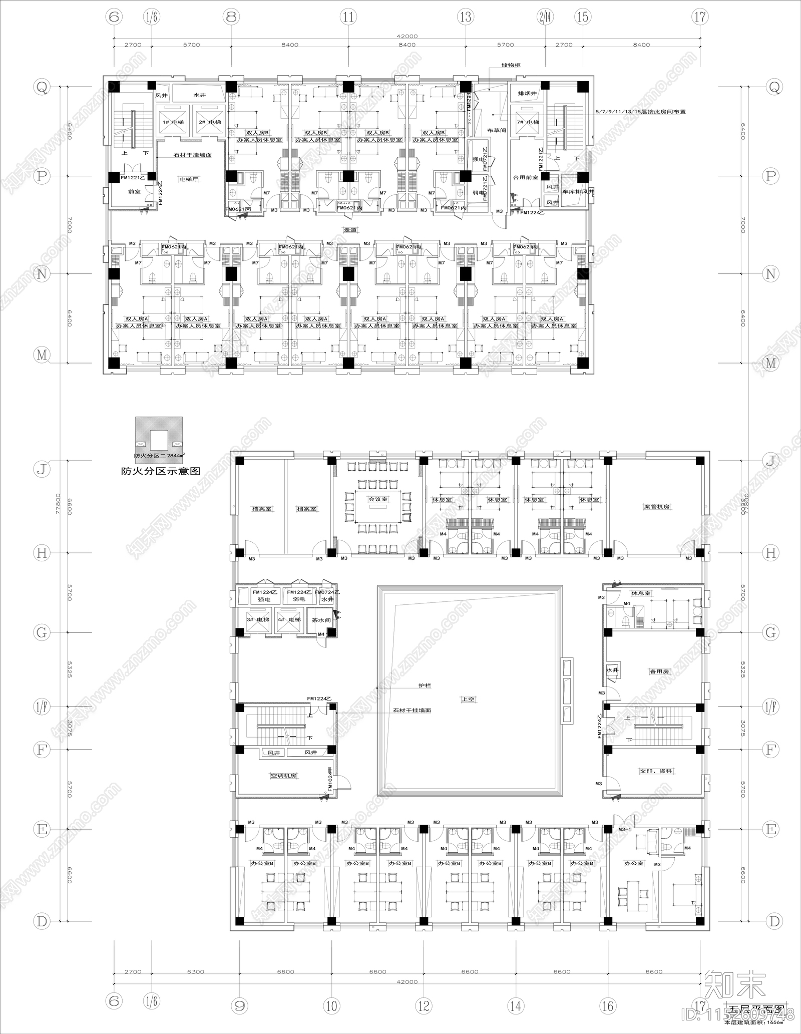 1万平政府廉政办公楼建筑cad施工图下载【ID:1152609748】