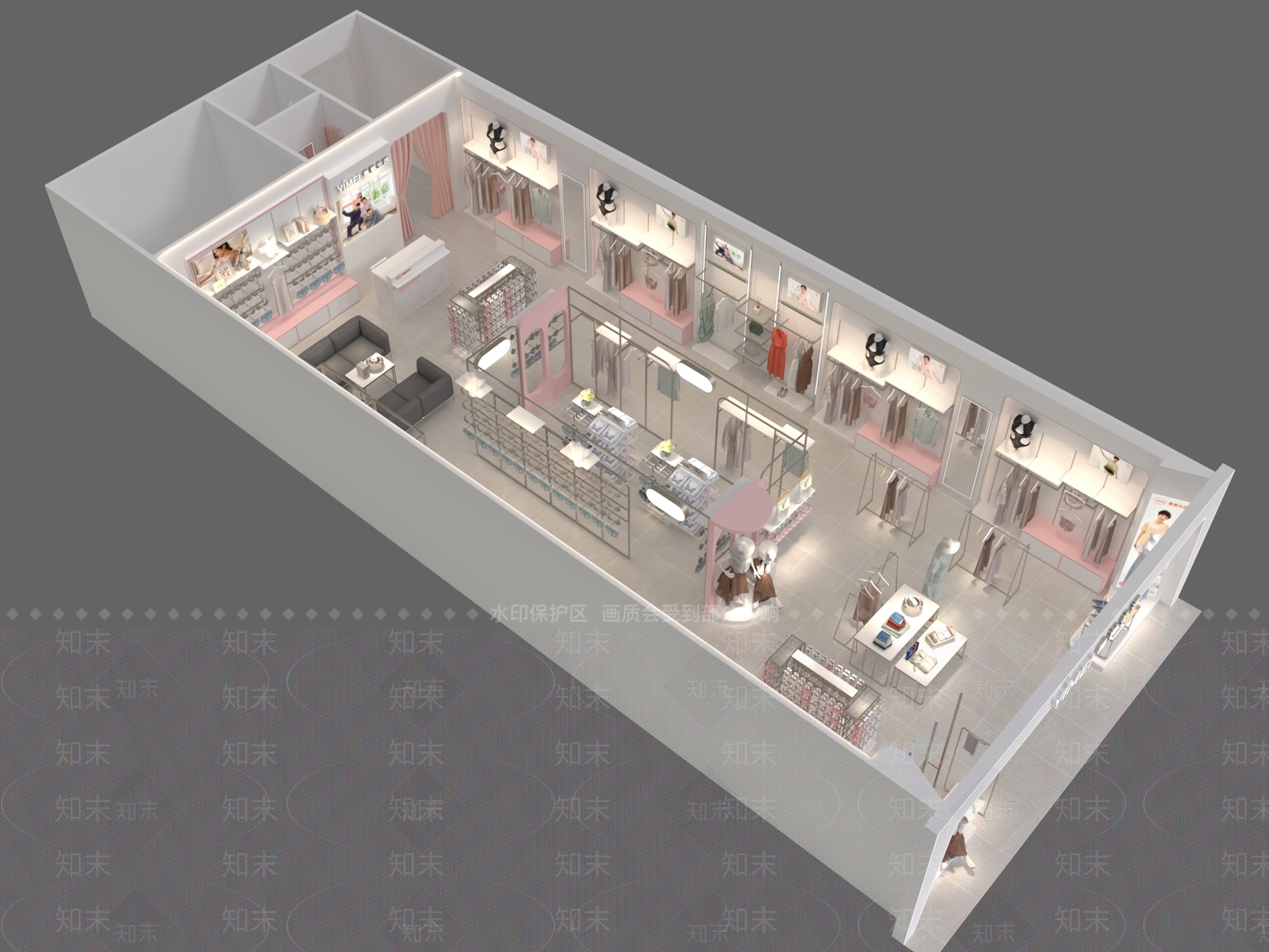 现代女士内衣店3D模型下载【ID:1152610230】