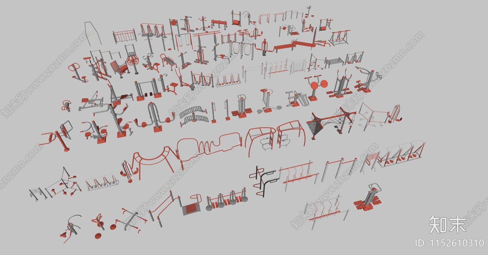 户外健身器材SU模型下载【ID:1152610310】