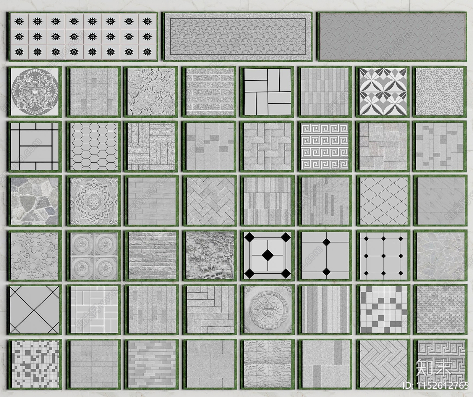 现代路面铺装3D模型下载【ID:1152612765】