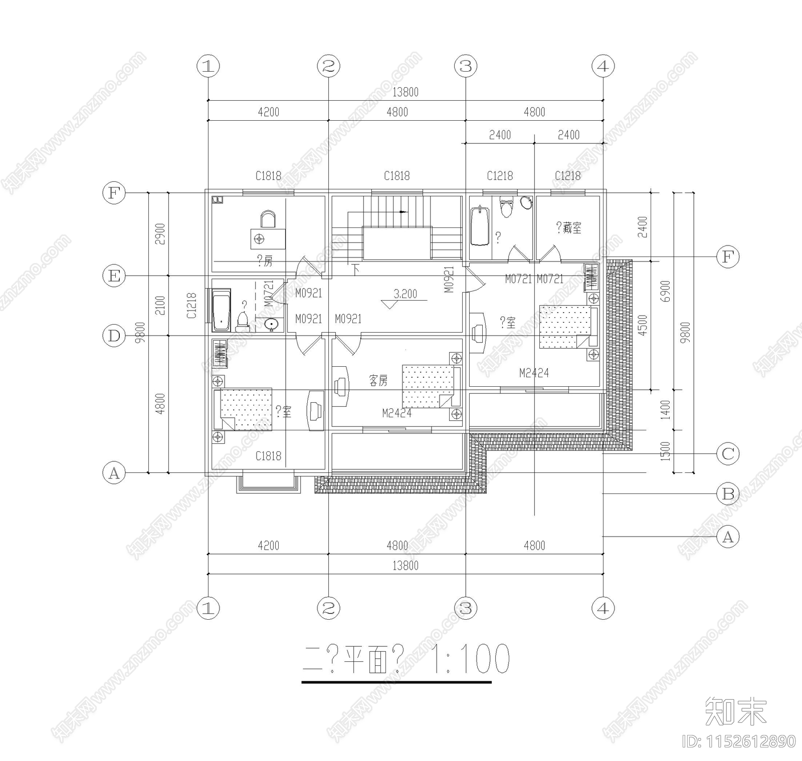 现代别墅cad施工图下载【ID:1152612890】