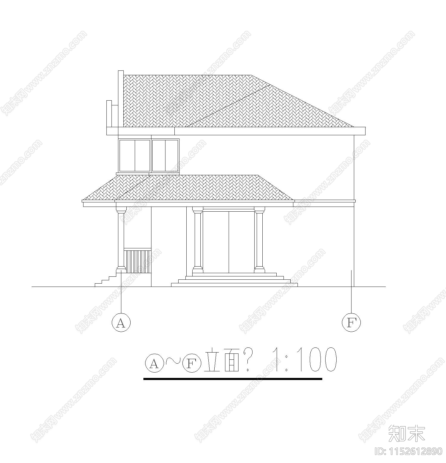 现代别墅cad施工图下载【ID:1152612890】