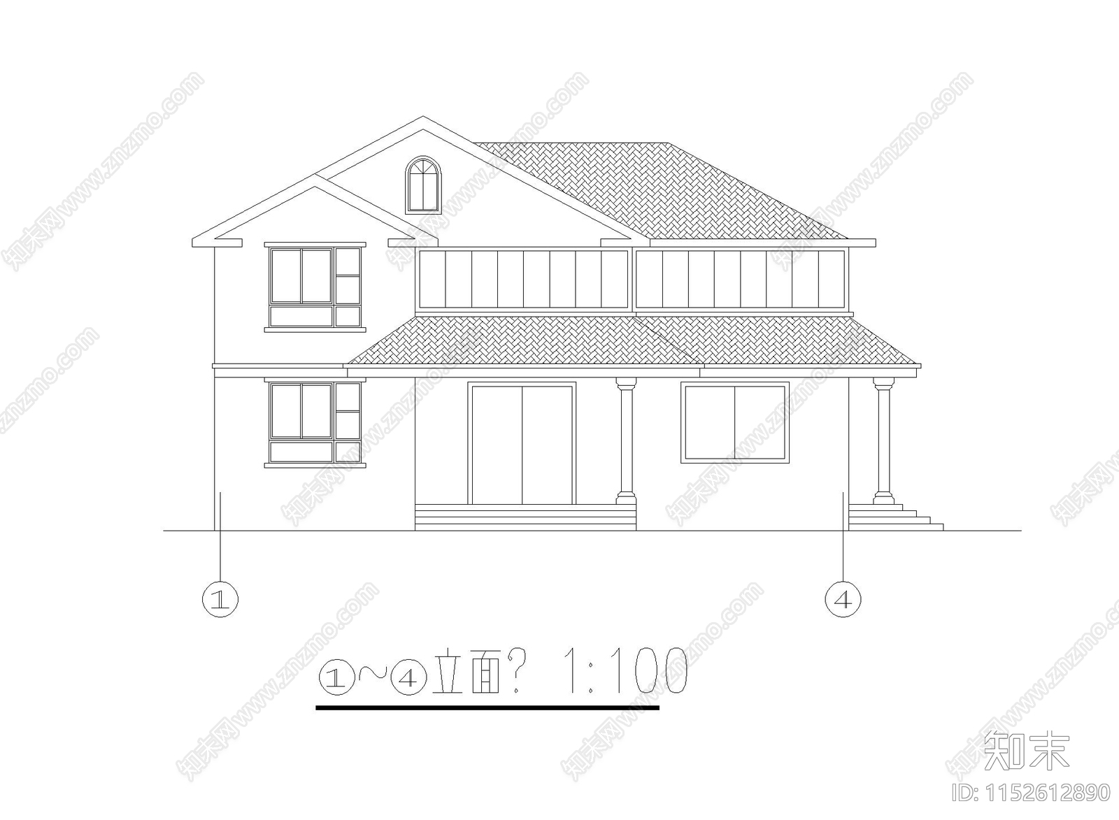 现代别墅cad施工图下载【ID:1152612890】