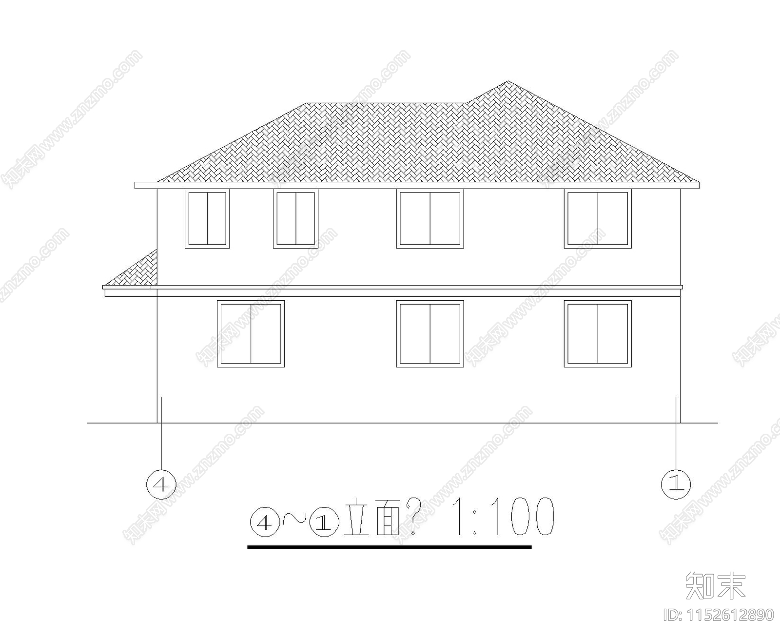 现代别墅cad施工图下载【ID:1152612890】