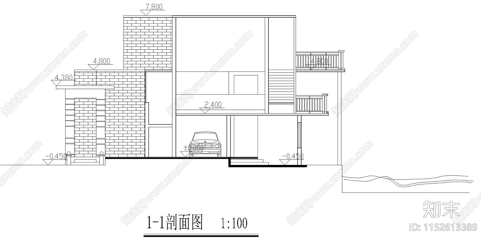 现代别墅cad施工图下载【ID:1152613389】