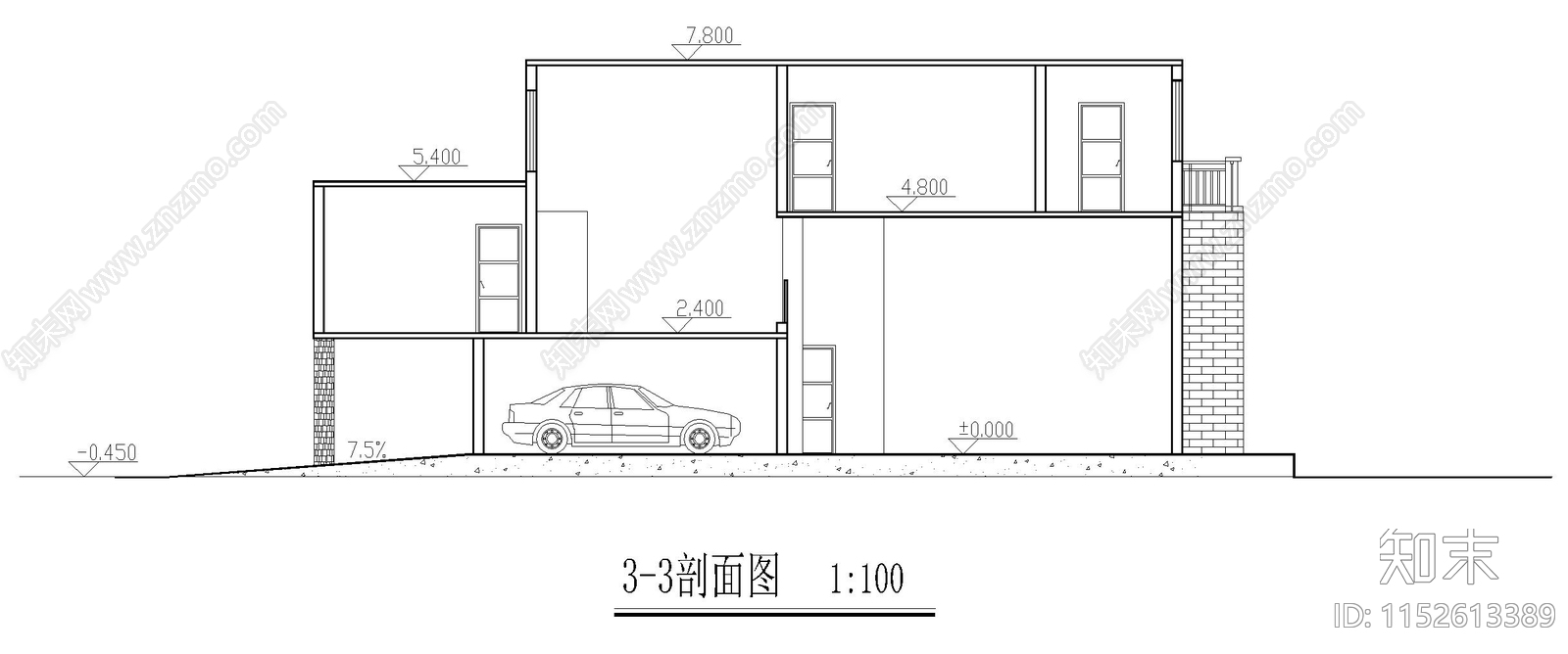 现代别墅cad施工图下载【ID:1152613389】