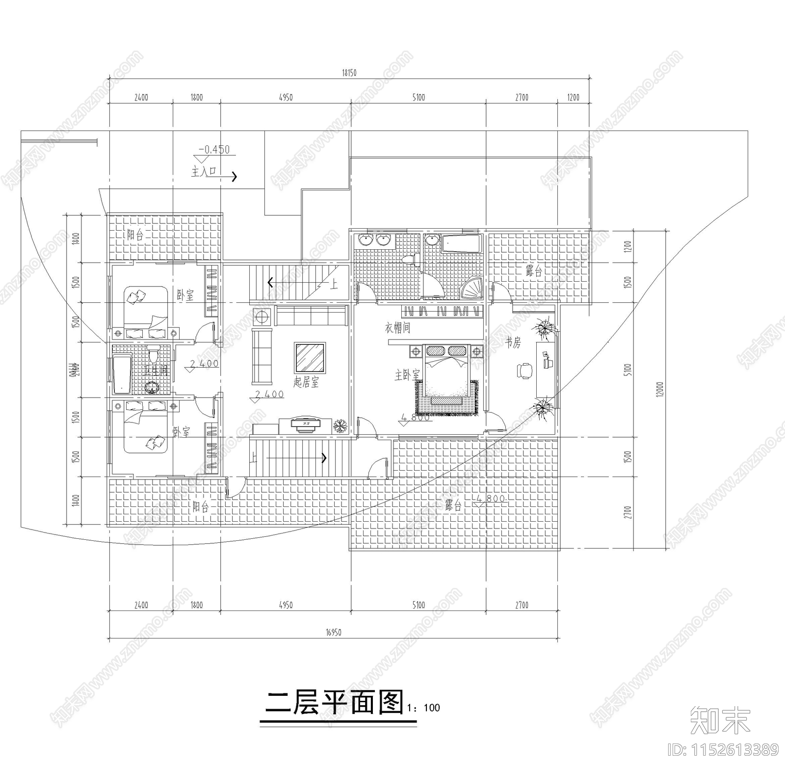 现代别墅cad施工图下载【ID:1152613389】