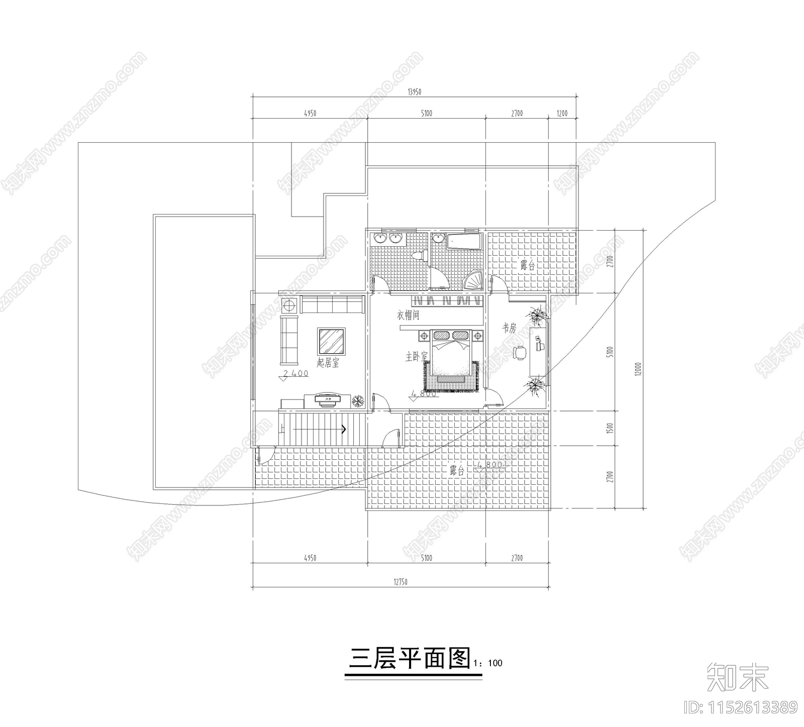 现代别墅cad施工图下载【ID:1152613389】