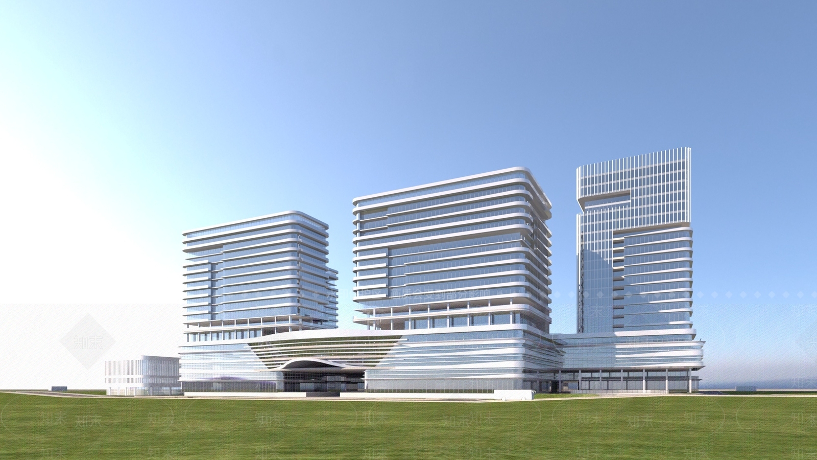 现代医院建筑SU模型下载【ID:1152614242】