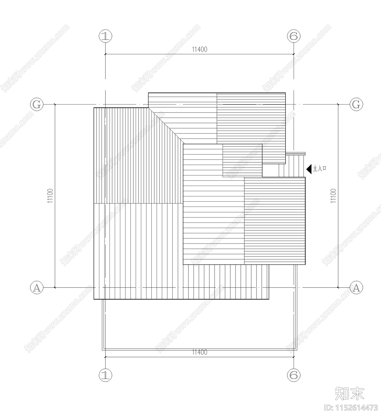 现代简约别墅cad施工图下载【ID:1152614473】