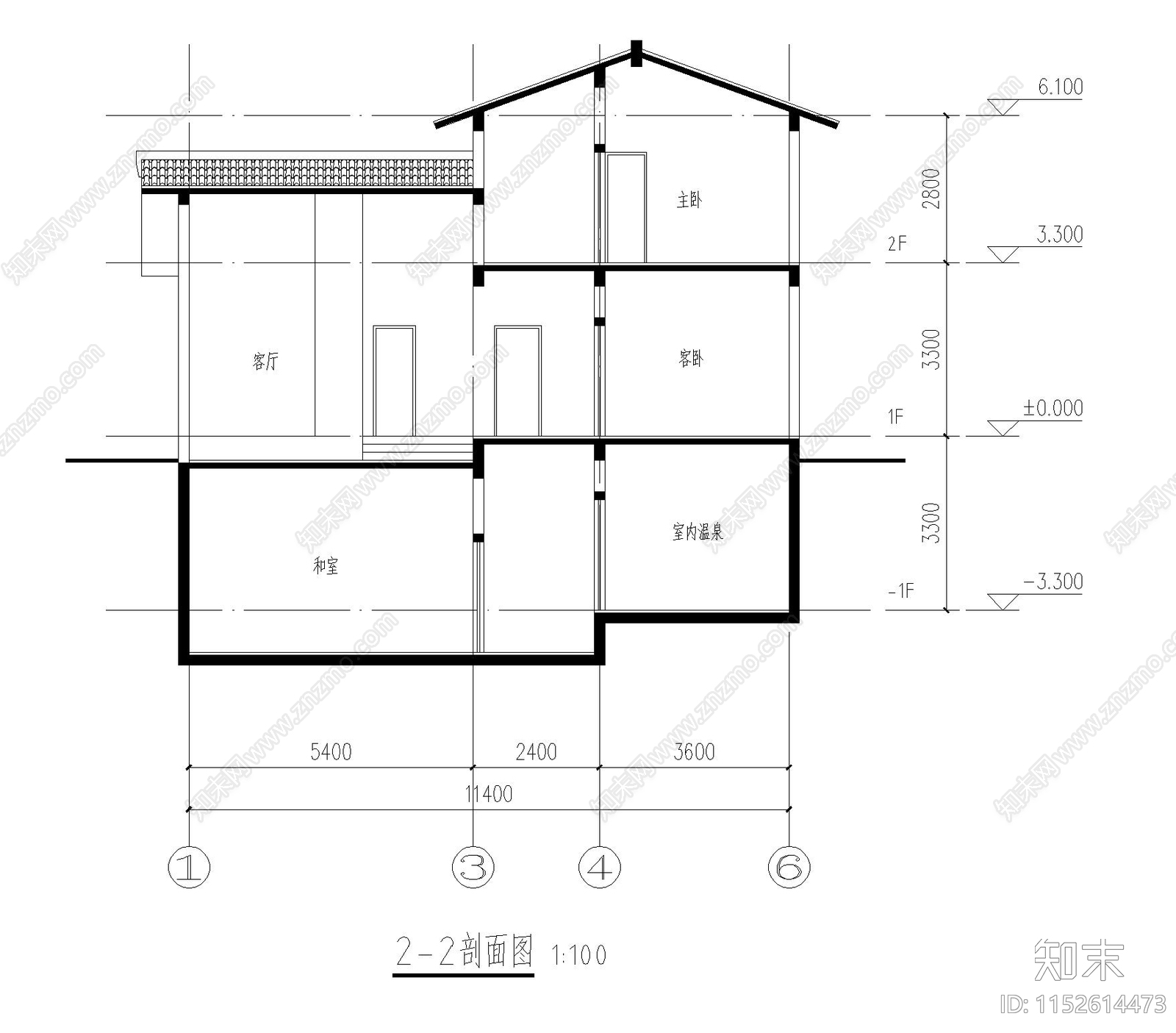 现代简约别墅cad施工图下载【ID:1152614473】