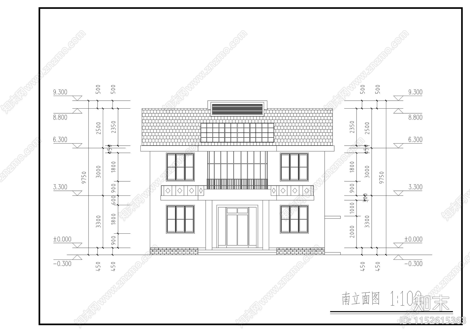 现代简约别墅cad施工图下载【ID:1152615363】