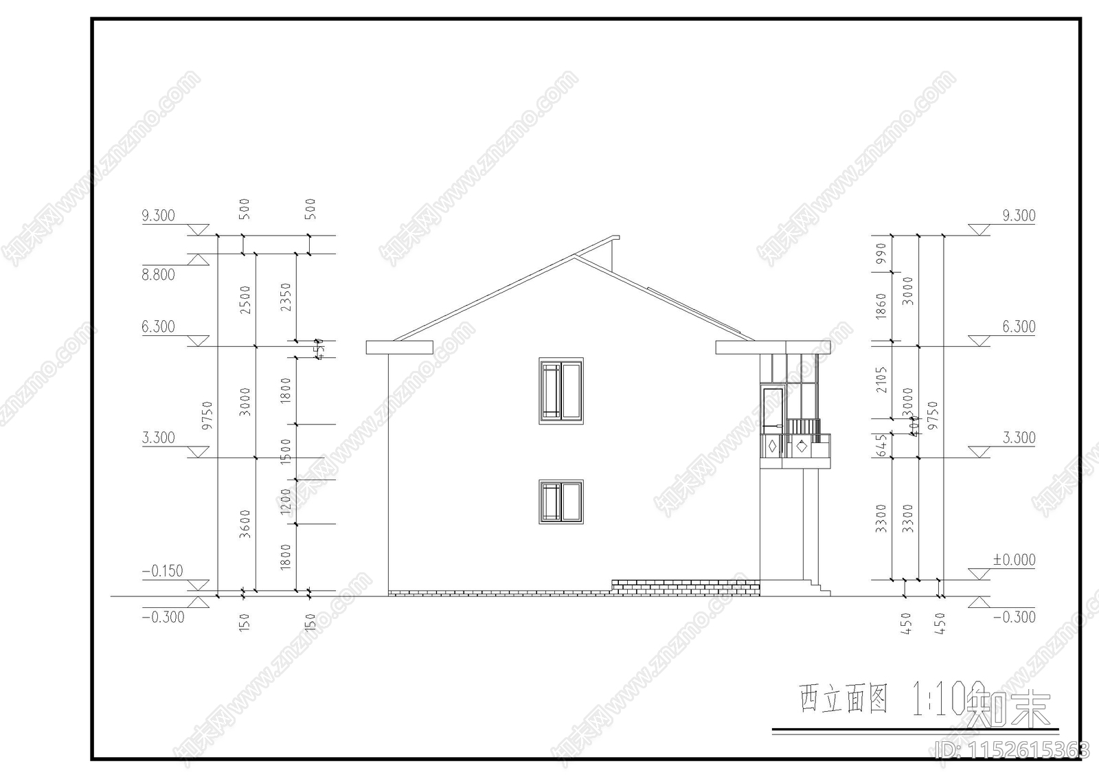 现代简约别墅cad施工图下载【ID:1152615363】