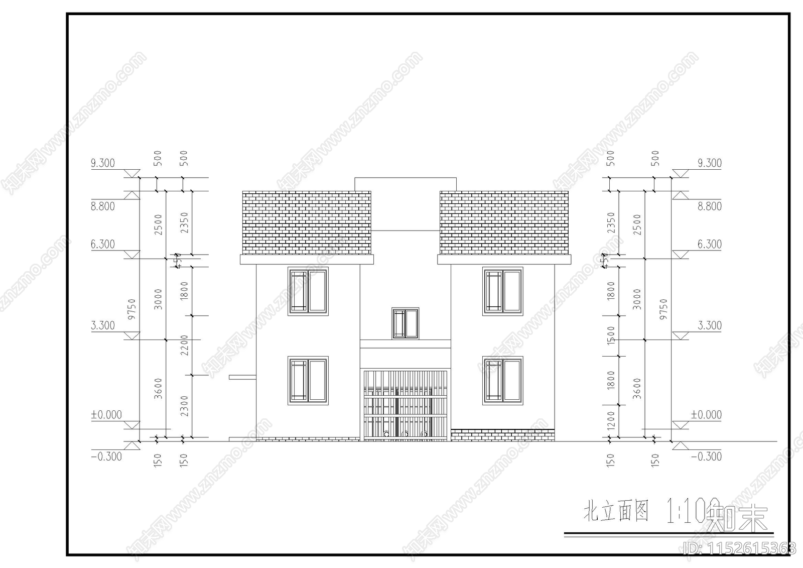 现代简约别墅cad施工图下载【ID:1152615363】