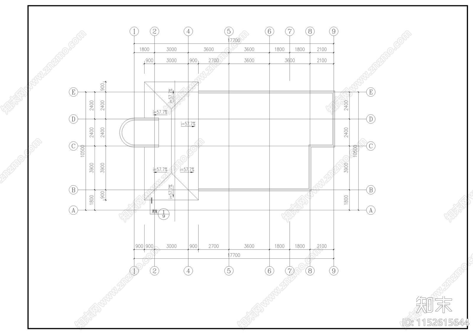 现代简约别墅cad施工图下载【ID:1152615644】