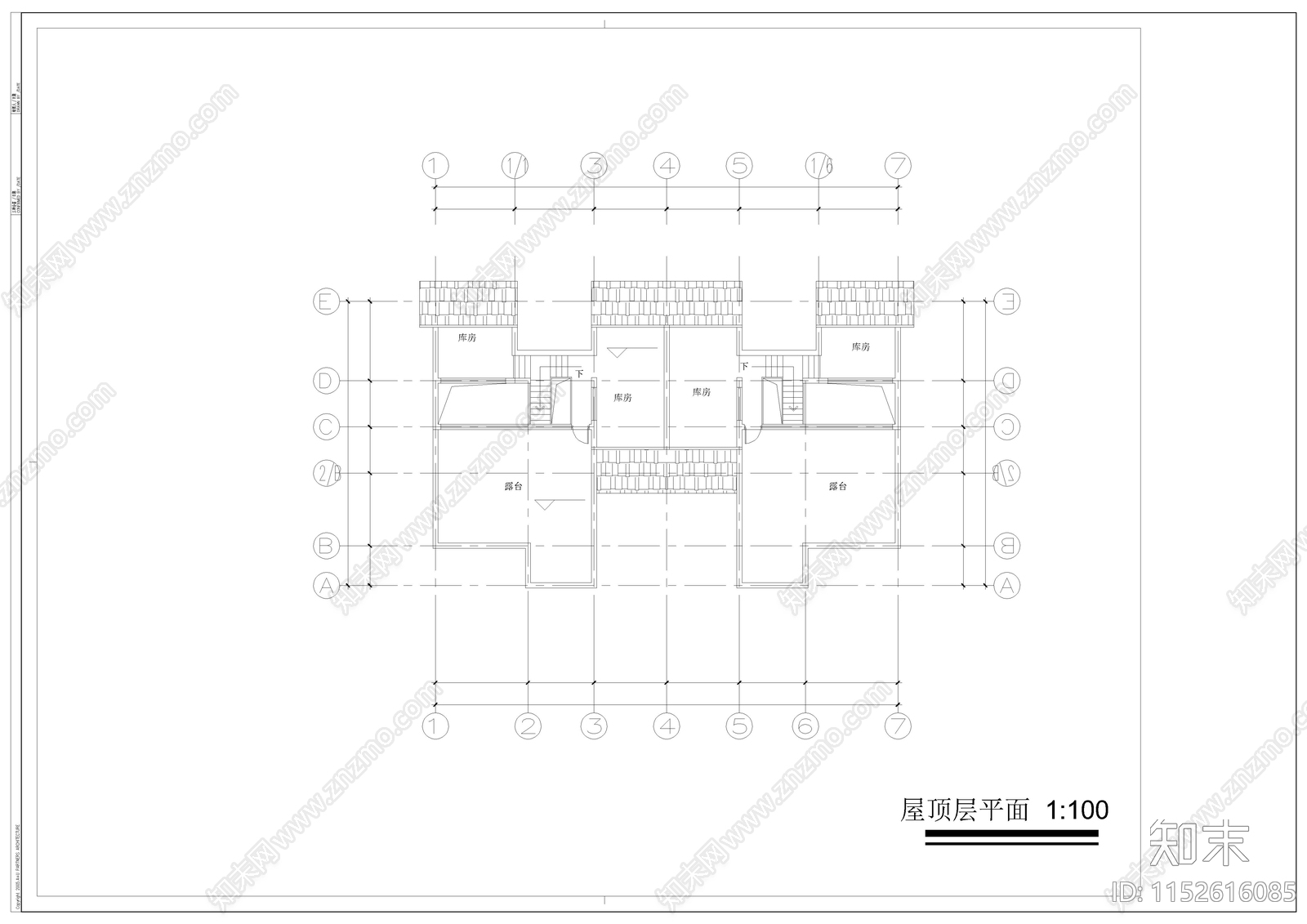 现代简约别墅cad施工图下载【ID:1152616085】