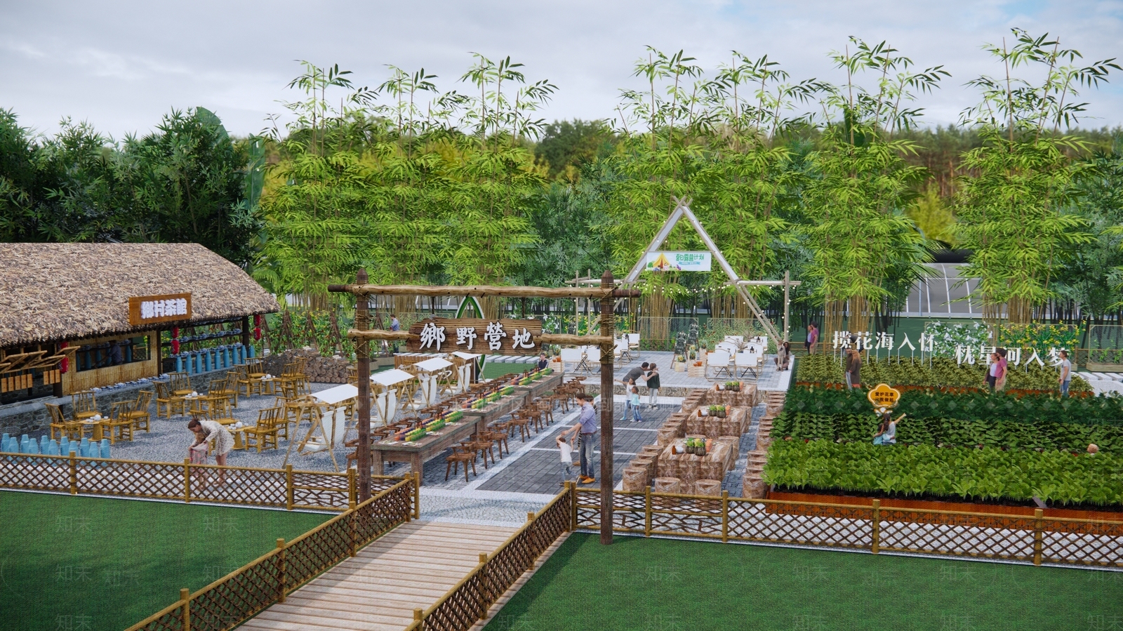 新中式乡村庭院SU模型下载【ID:1152616593】