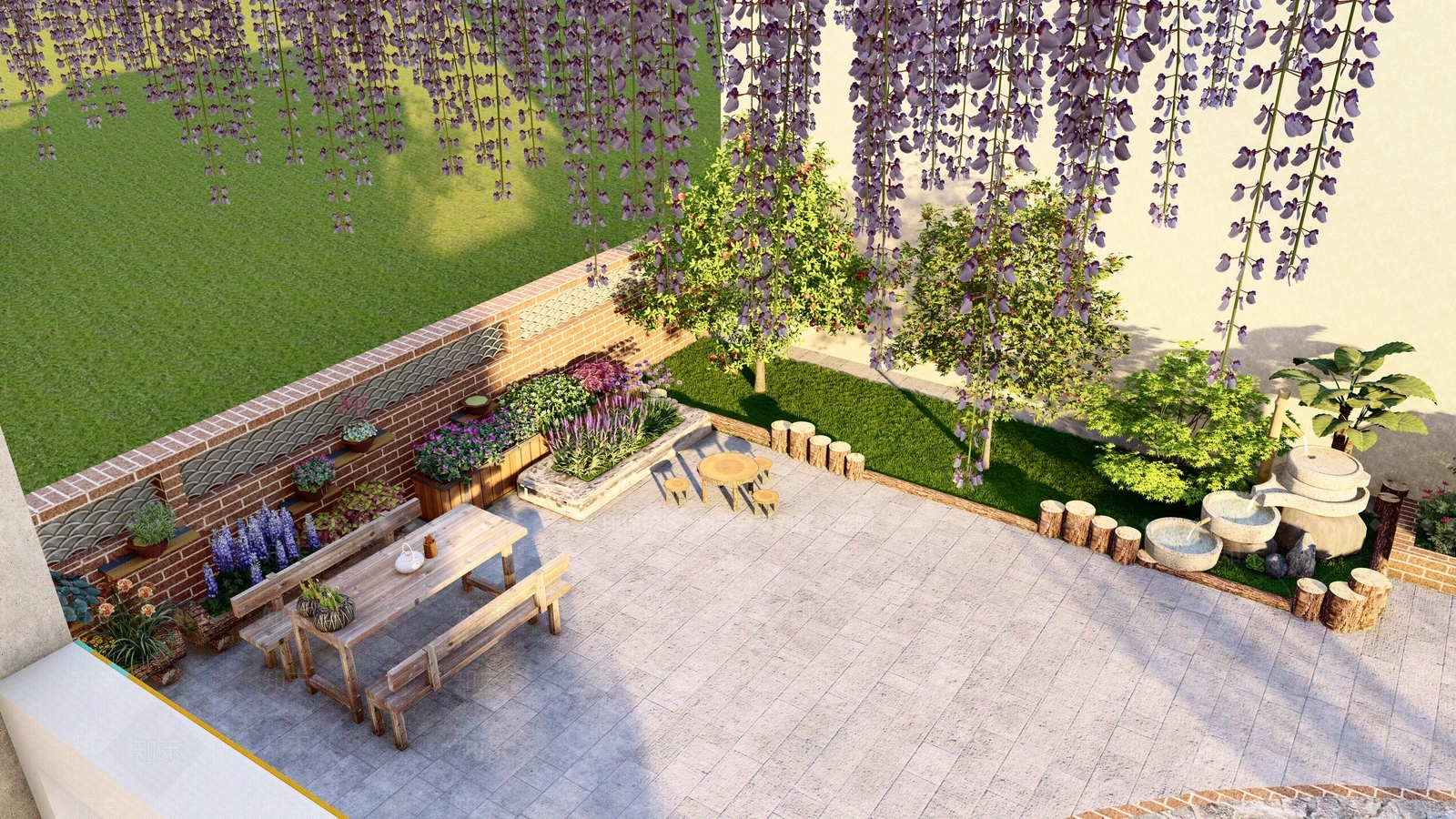 现代乡村庭院SU模型下载【ID:1152796804】