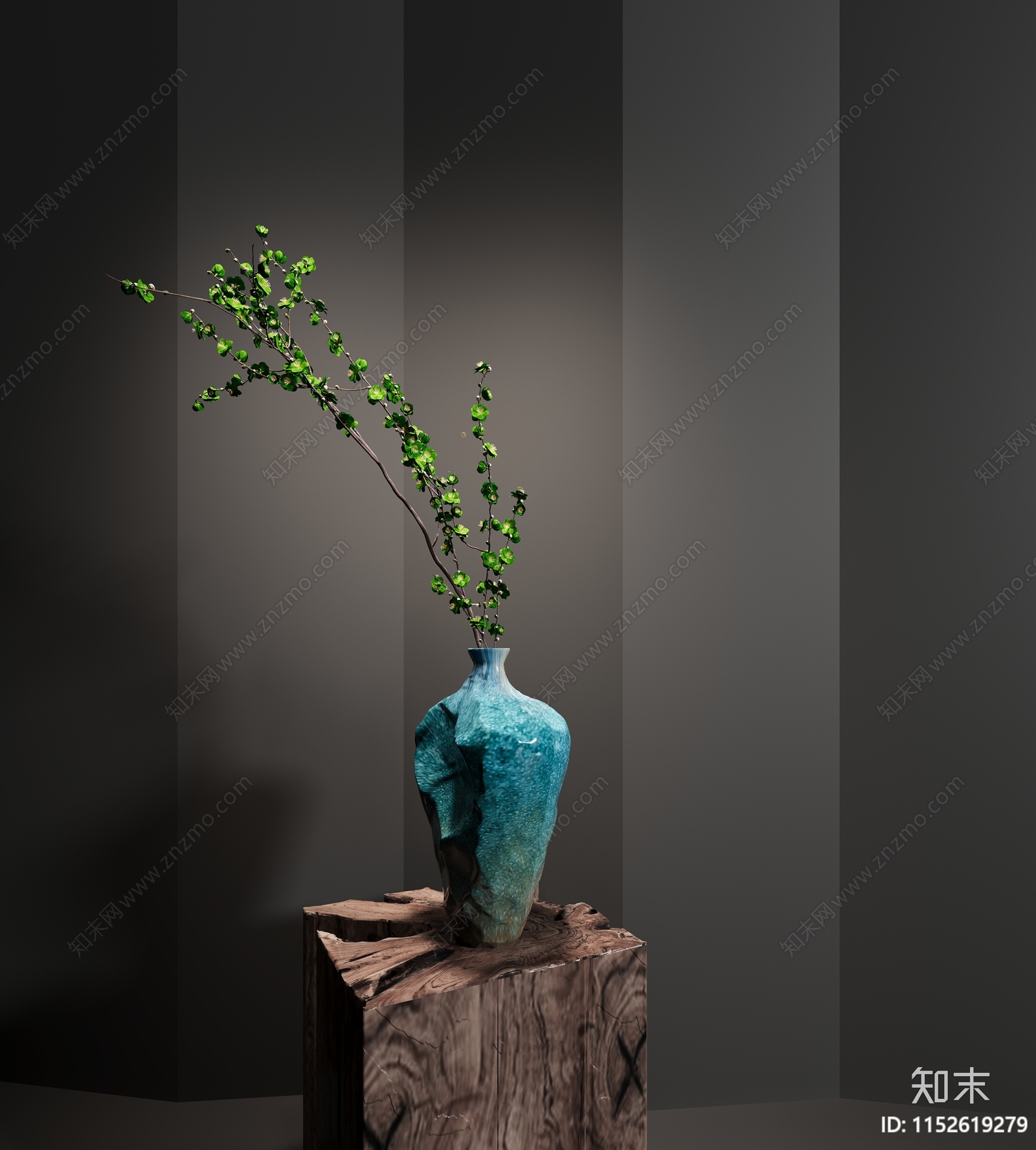 花瓶花艺3D模型下载【ID:1152619279】