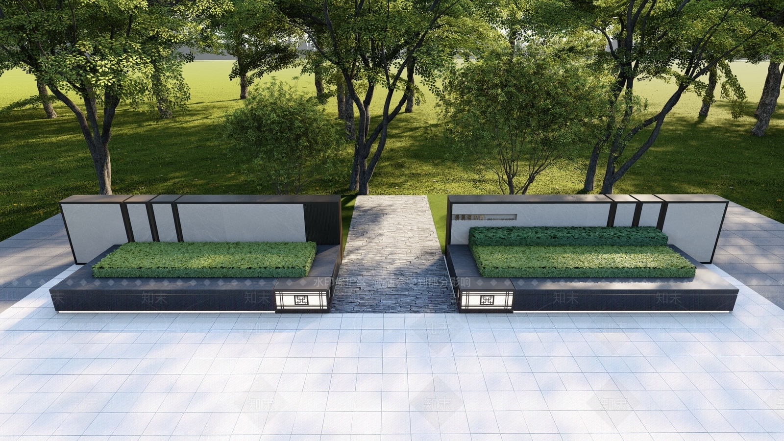 现代入户景墙3D模型下载【ID:1152619811】