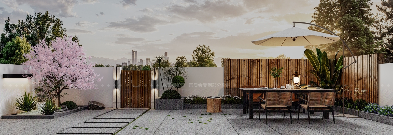 现代居家庭院3D模型下载【ID:1152619685】