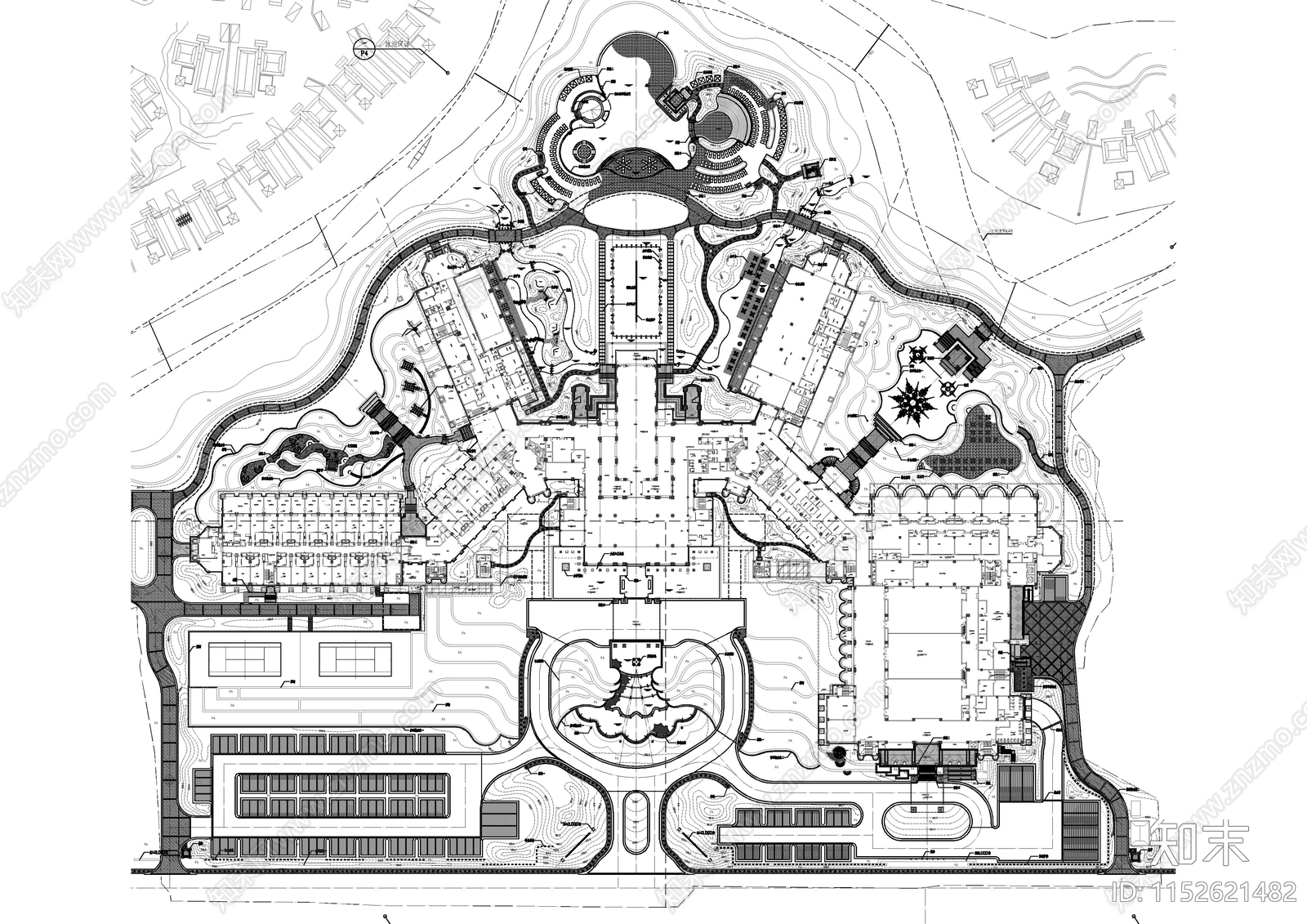 现代酒店景观cad施工图下载【ID:1152621482】
