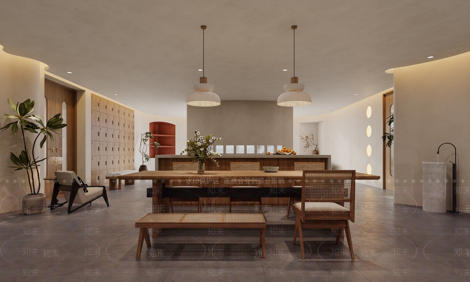 现代瑜伽室3D模型下载【ID:1152621467】